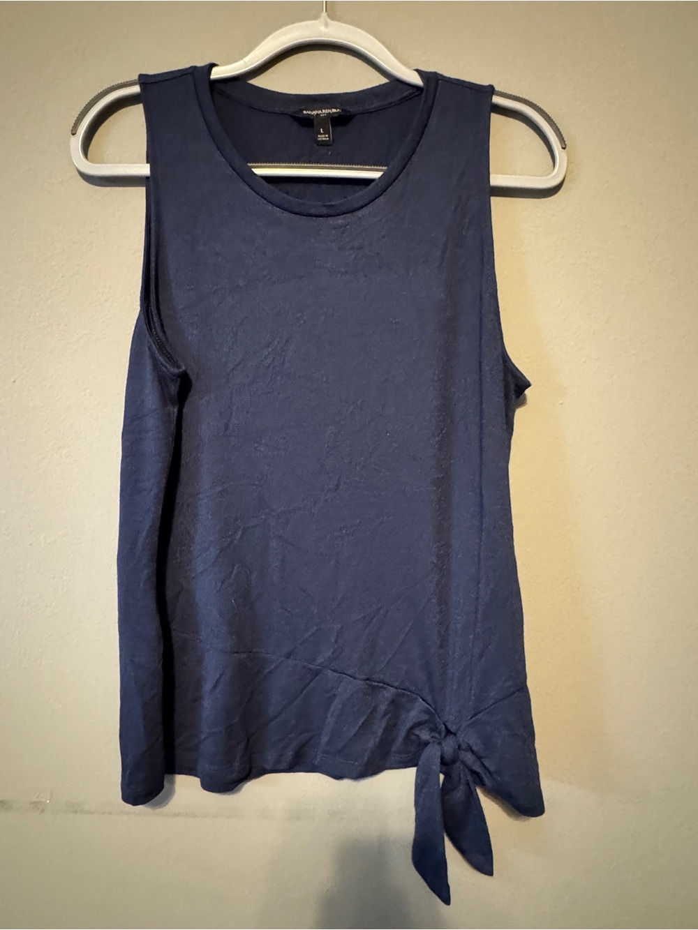 Banana Republic Navy Sleeveless Tank with Side Knot